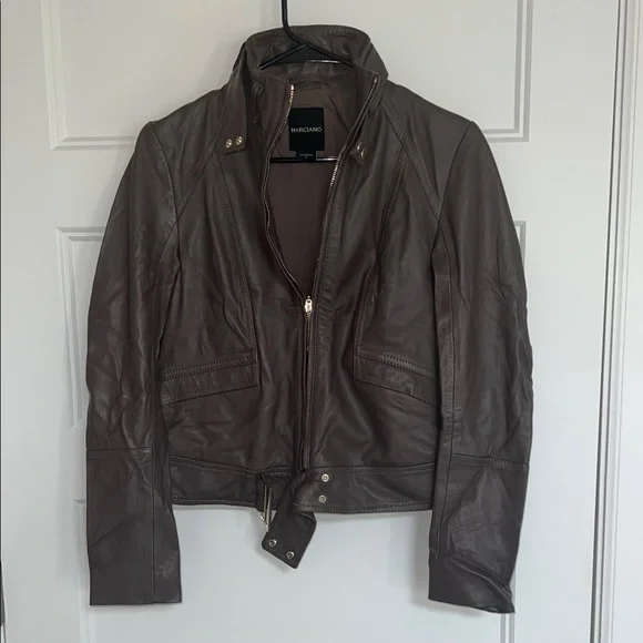 Marciano Women's Kiara Burgundy Leather Jacket - Picture 3 of 9
